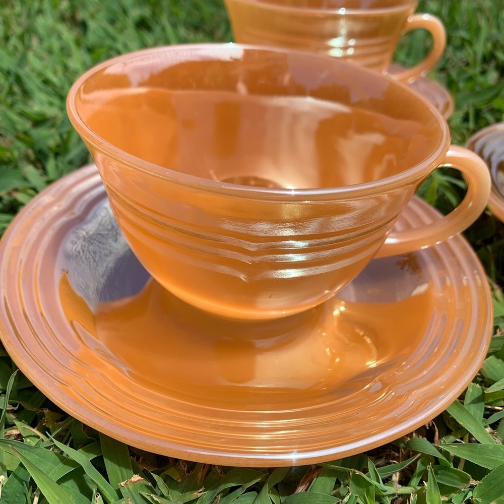Fire King tea cups and saucers